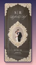 Preview tema undangan digital website Rocaille dengan desain romantis mewah