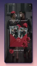 Preview tema undangan digital website Velora · Linear dengan desain romantis mewah