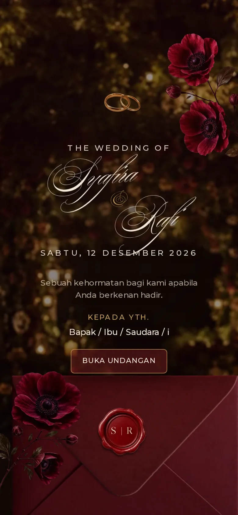 Sampul undangan tema Velora